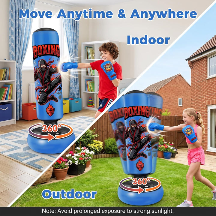 Boxsack Aufblasbarer, Qoosea 165cm Aufblasbarer Boxsack Stehend Boxing Bag