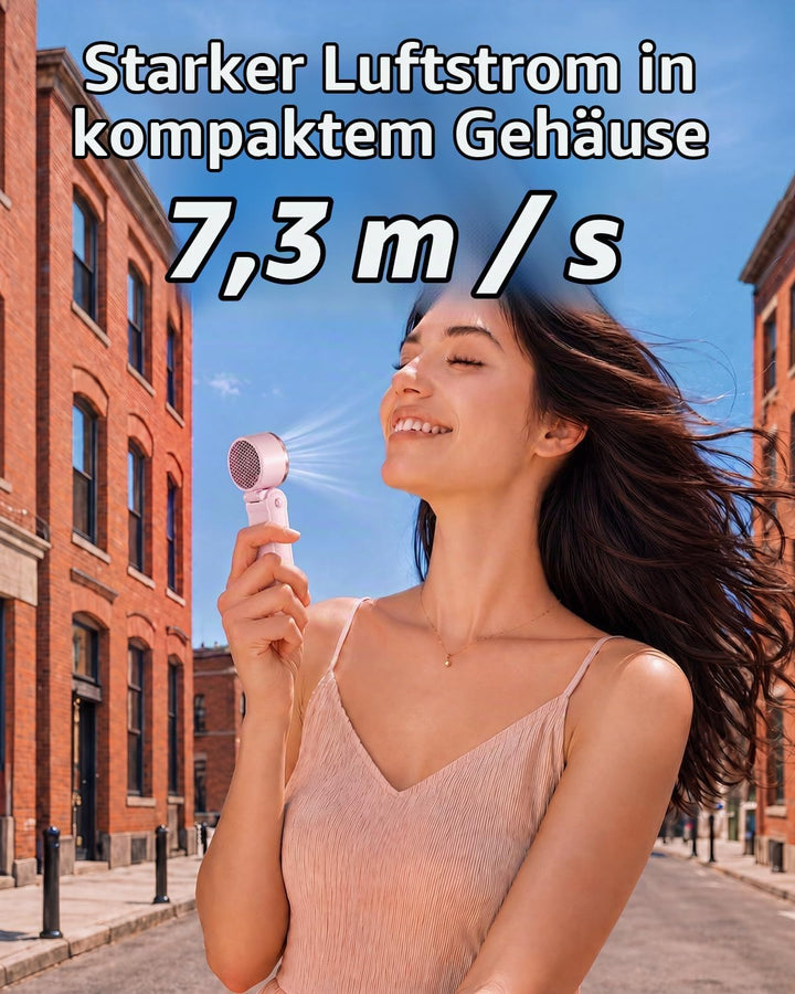 SWEETFULL Tragbarer Mini Ventilator mit Turbo-Lüfter und Eiskühlung,4000mAh Handventilator Akku Aufl
