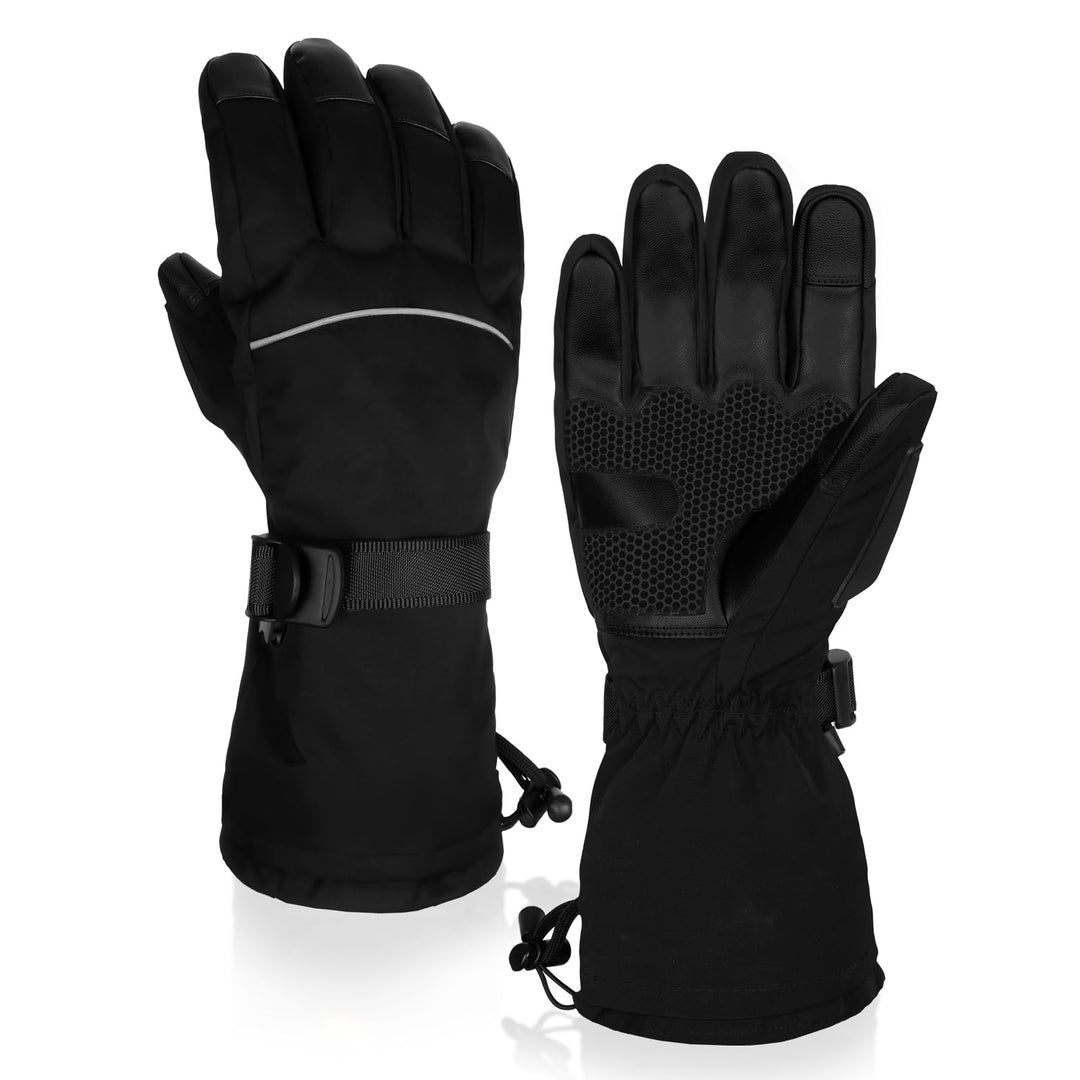 Wasserdichte und winddichte Winterhandschuhe für Männer und Frauen Schwarz L, Schwarz L