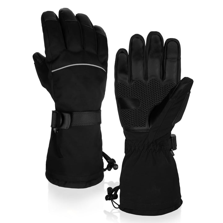 Wasserdichte und winddichte Winterhandschuhe für Männer und Frauen Schwarz L, Schwarz L