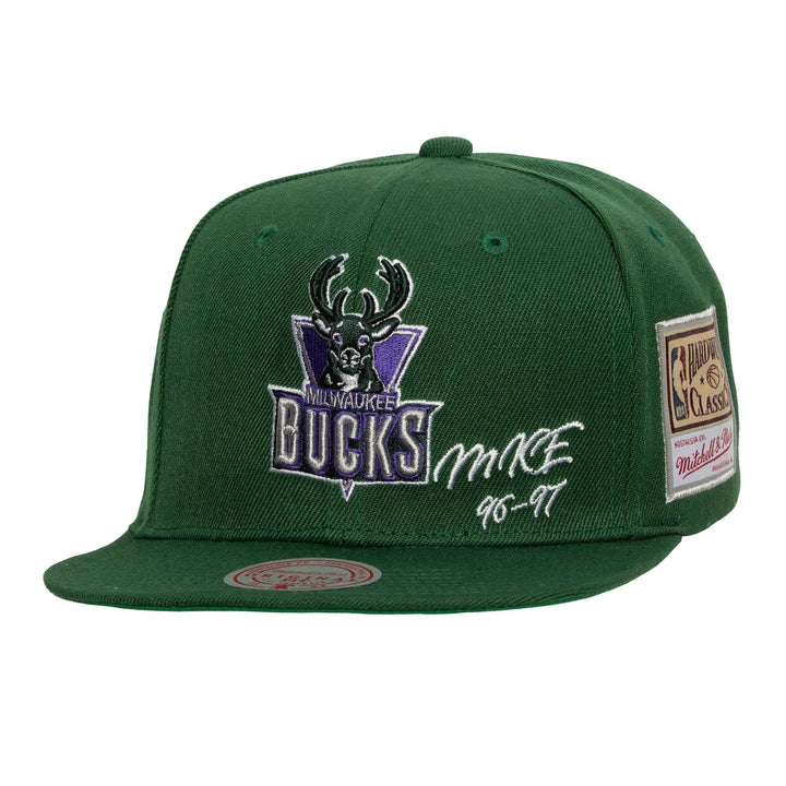 Mitchell &amp; Ness Snapback Cap - Jersey Love Milwaukee Bucks