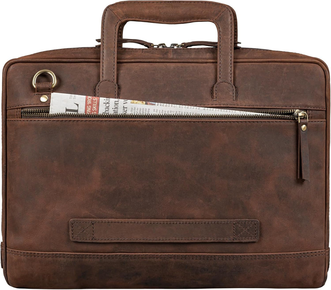 STILORD "Pierce Laptoptasche mit Griff Leder Aktentasche 15 Zoll Vintage Dokumententasche A4 Busines