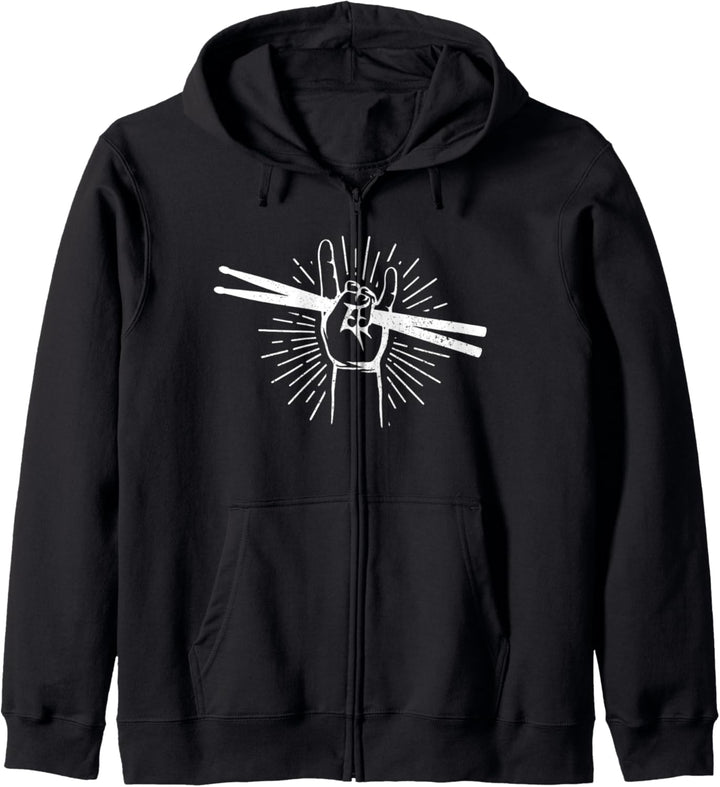 Drummer Schlagzeug Rock &amp; Roll Musik Schlagzeuger Geschenk Kapuzenjacke