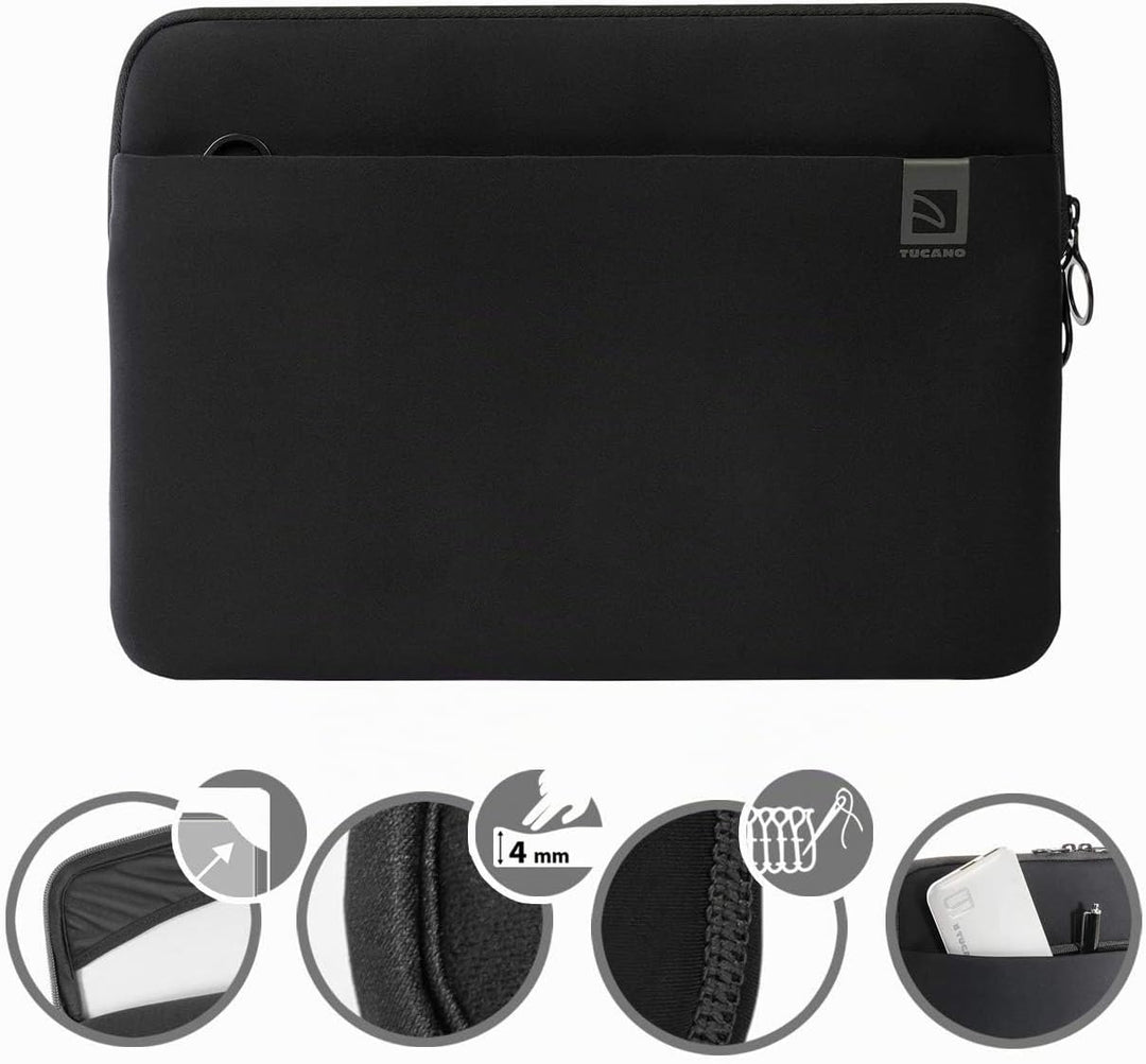 Tucano BFTMB13-BK Top Second Sleeve für Apple MacBook Pro, 33,02 cm (13 Zoll) (2016) schwarz, Black,