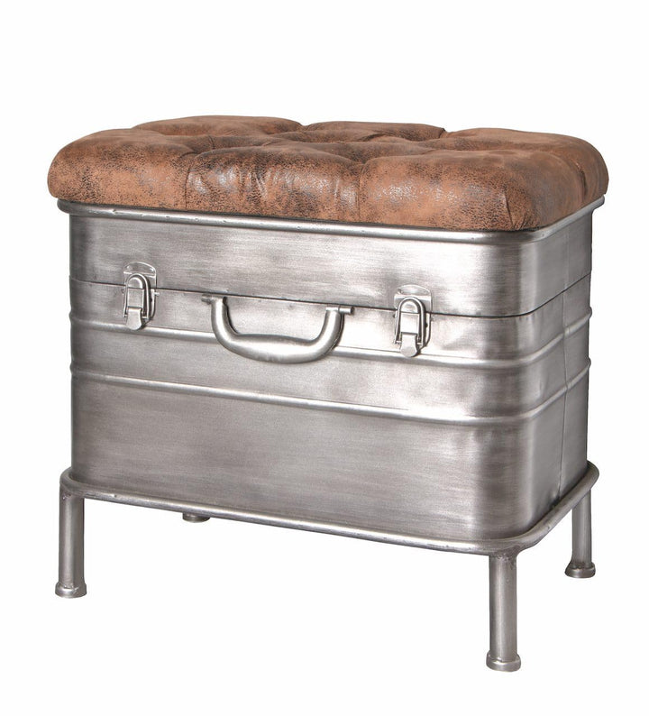 HAKU Möbel 13811 Bank, Stahl, Silber-grau/braun, 51 x 34 x 48
