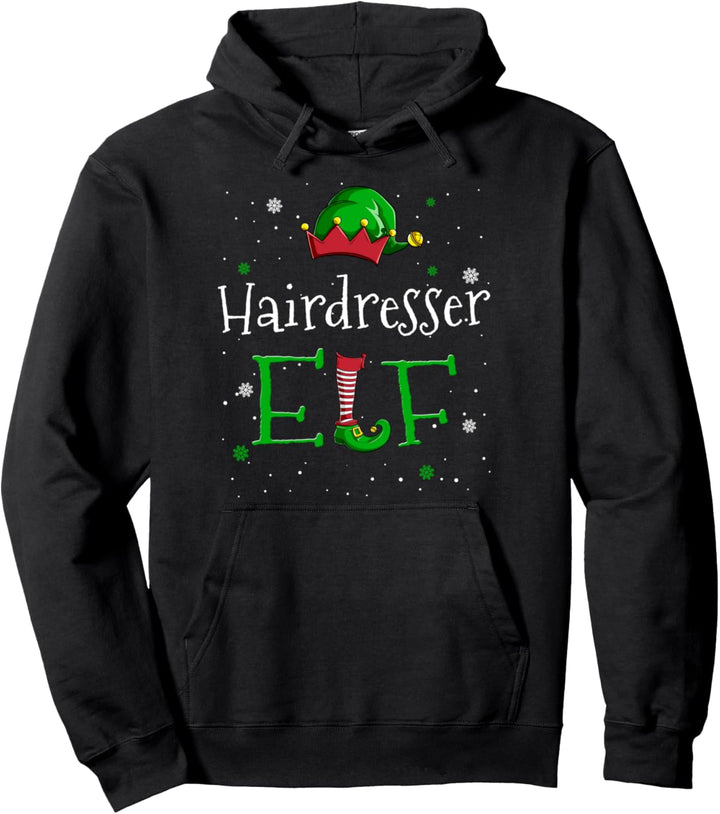 Friseur Elf Lustige Weihnachtsmann Familie Pullover Hoodie