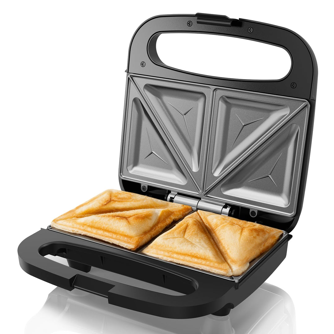 Sandwichmaker 750W mit Antihaftbeschichtung für 2 Sandwiches Automatischer Temperaturregelung Cool T