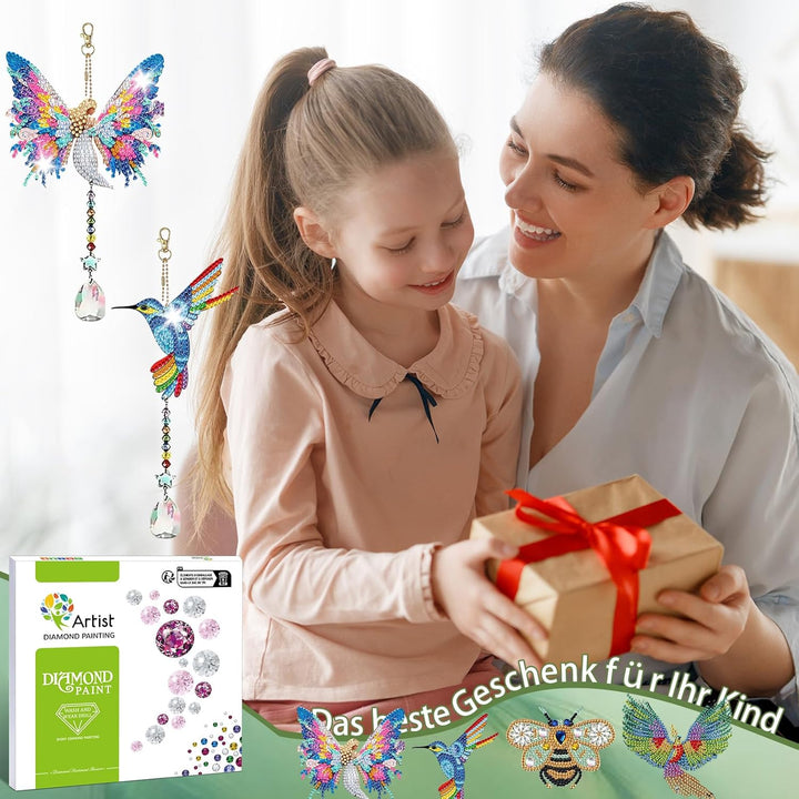 Gutluz Bastelset Mädchen ab 8 Jahre - Diamond Painting Kinder ab 8 Jahre Sonnenfänger Kristalle Bast