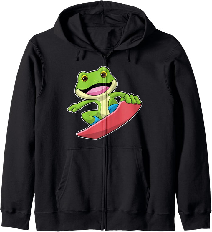 Frosch Snowboarder Snowboard Wintersport Kapuzenjacke