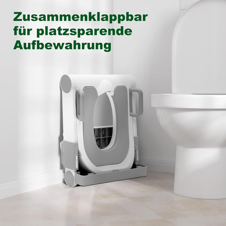 WOLTU Toilettensitz Kinder mit Treppe MONTAGEFREI, Toilettenaufsatz für Kinder, Toilettentrainer kla