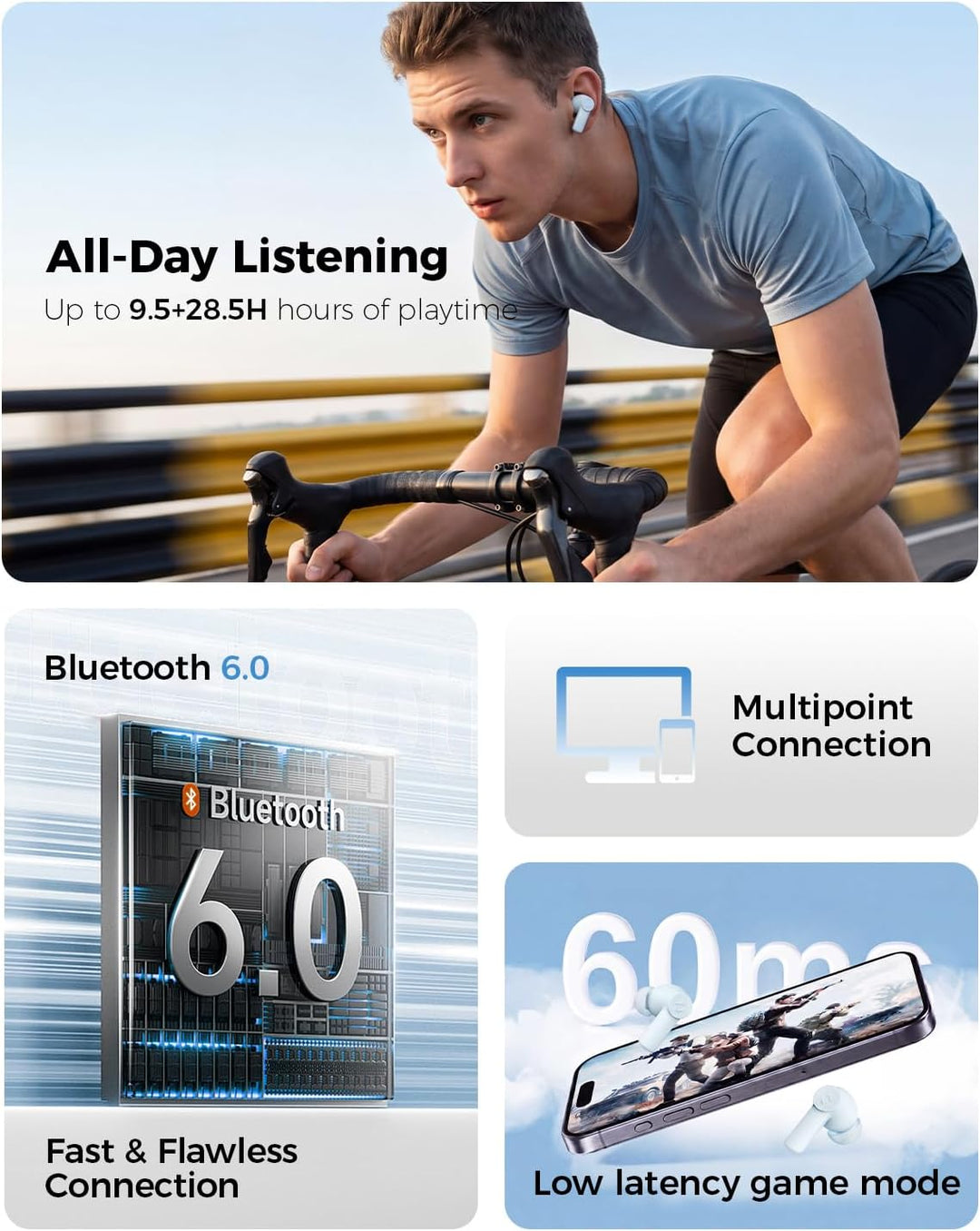 havit TW889 Kabellose Bluetooth-Ohrhörer, Blau