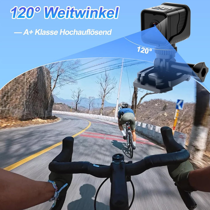 Pudet Luo Mini Kamera, Hotspot WiFi Tragbare Kleine Actionkamera für Sport, 1080P HD &amp; 120° Ultra-We