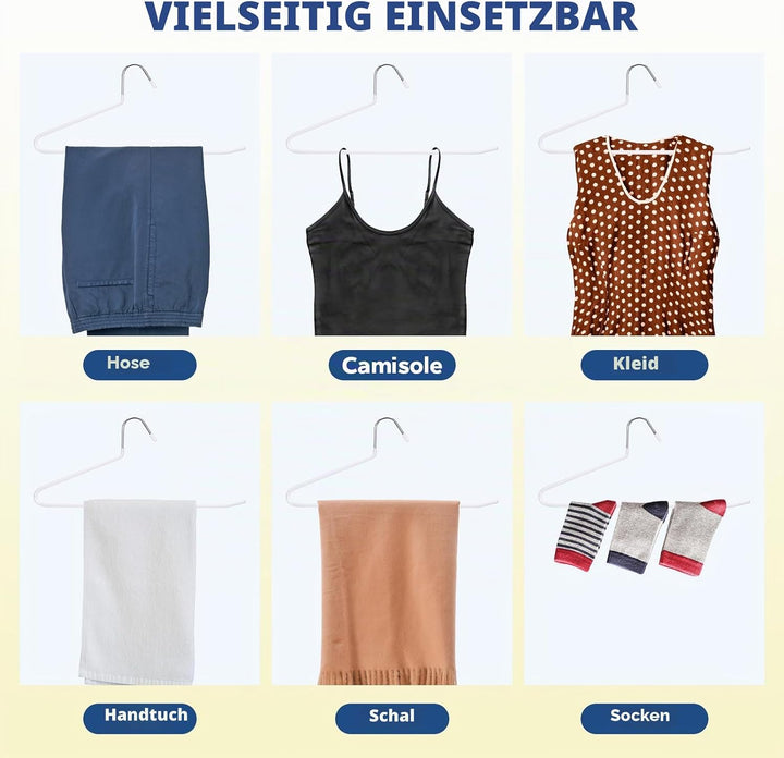 12er-Pack Hosenbügel, Kleiderbügel Hosen mit Offenen Enden