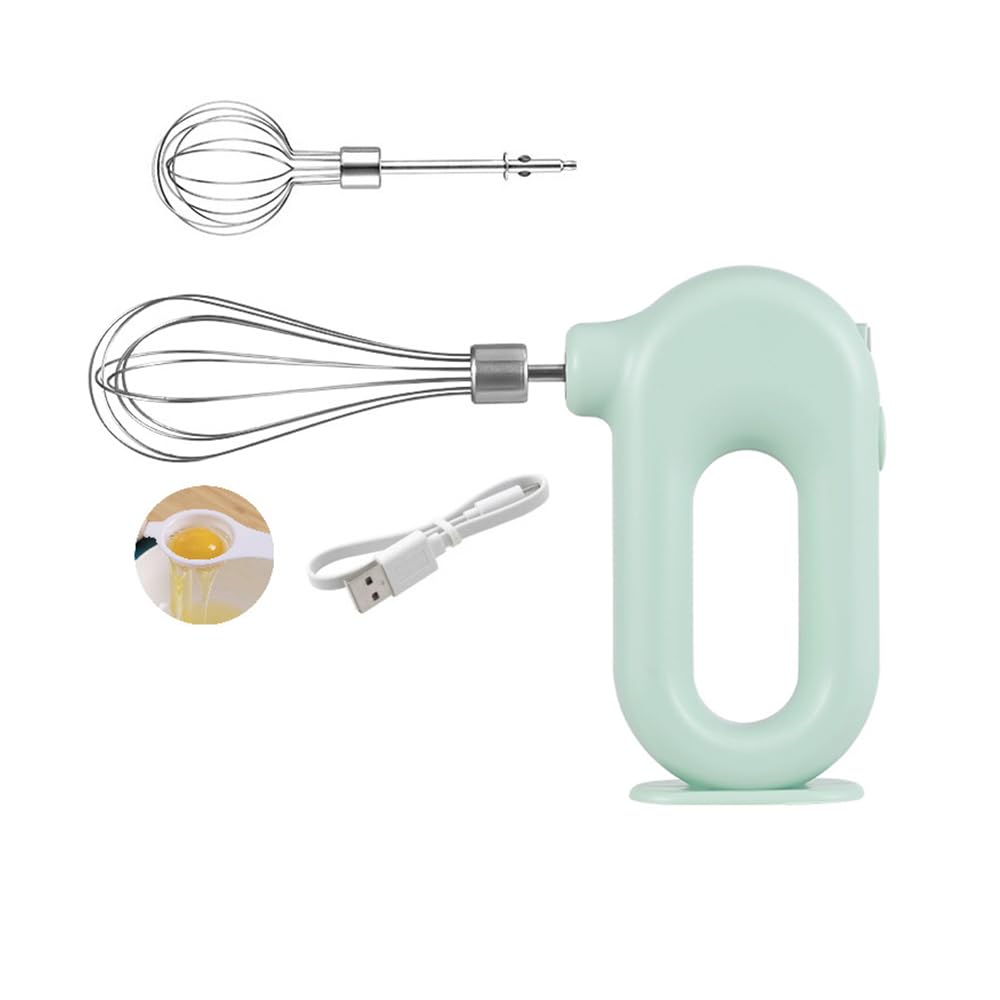 Elektrischer Schneebesen - Grün Handmixer Kabellos,Schneebesen Elektrisch,USB Mini Handmixer Akku mi