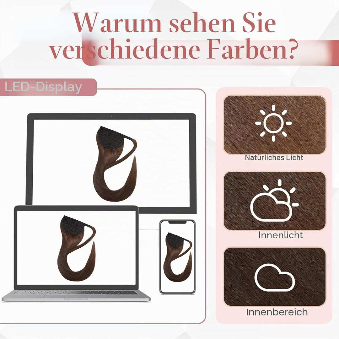 S-noilite Ponytail Extensions Echthaar Wrap Around - 100% Real Echthaar - Pferdeschwanz Haarverlänge