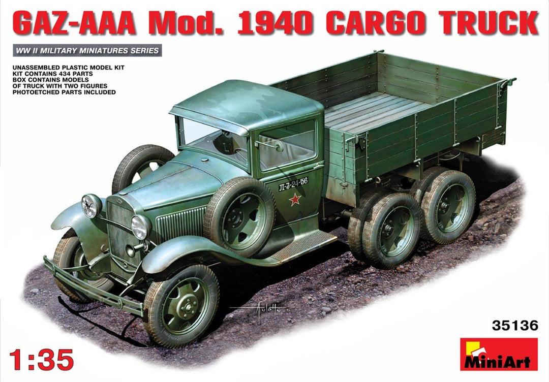 Mini Art 35136 1:35 GAZ-AAА Mod. 1940 Transport-LKW (2) - originalgetreue Nachbildung, Modellbau, Pl