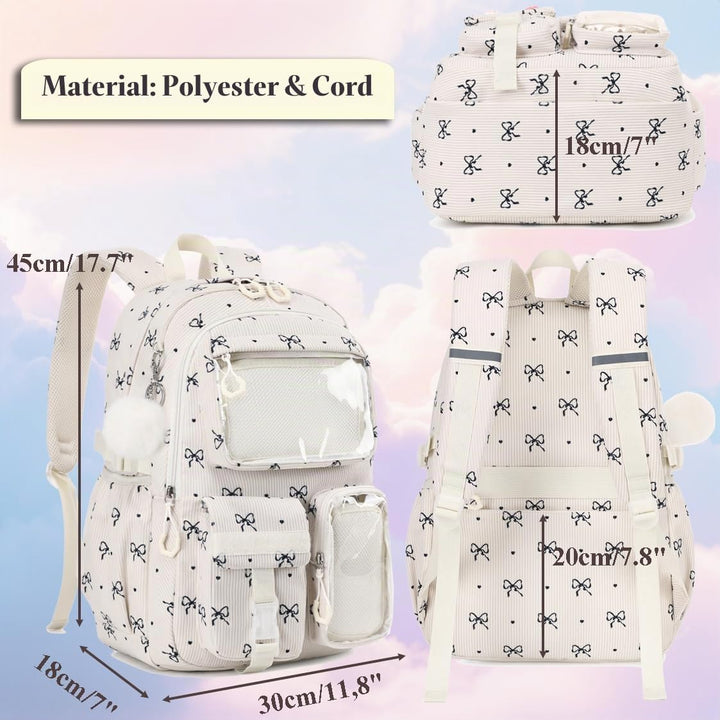Kimwadalh Rucksack Kinder Mädchen Schulrucksäcke 3TLG. Schultaschen-Sets Grundschule Kinderrucksack