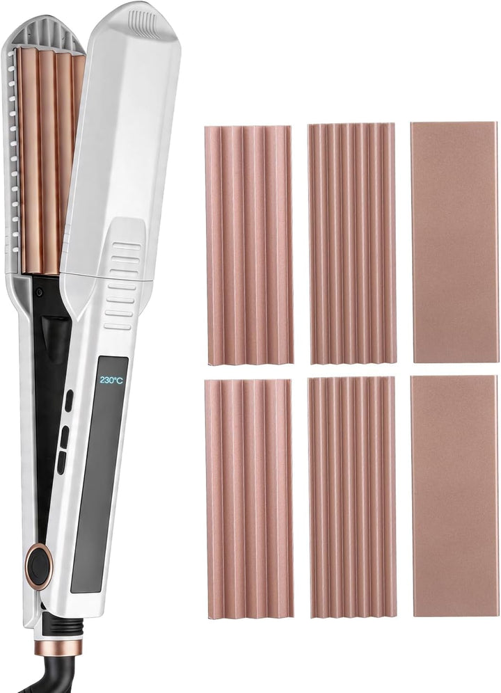 Glätteisen Welleneisen für Haare, 3 in 1 Multistyler Glätteisen Breit Set - Keramik mit Negativen Lo