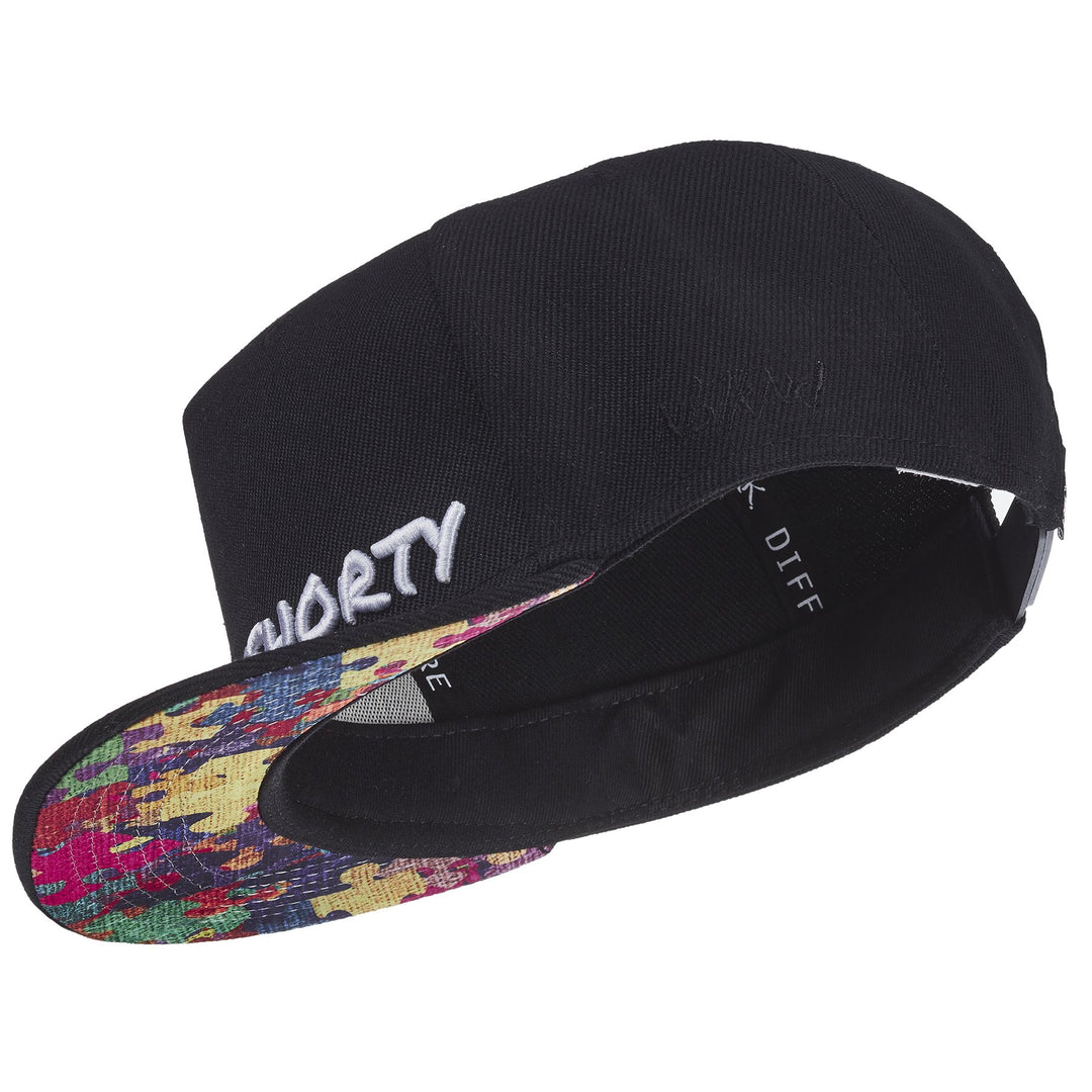 Nebelkind Snapback Cap Shorty Schwarz Puzzle Kurzer Schirm Kappe 5-Panel One Size