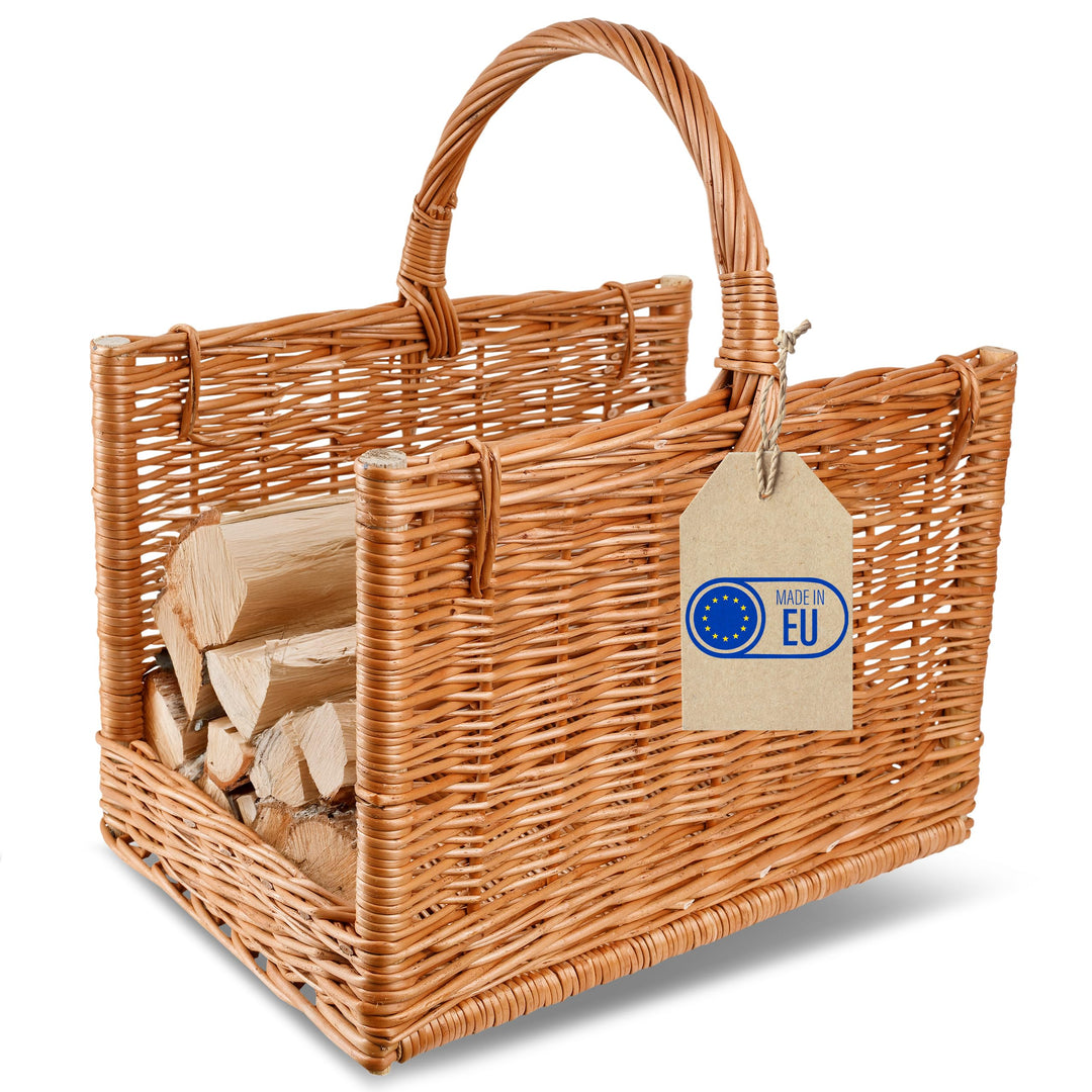Creative Home Gross Kaminkorb Holzkorb Kaminholzkorb Rattan | 45 x 30 x 47 cm | Aufbewahrung Rechtec