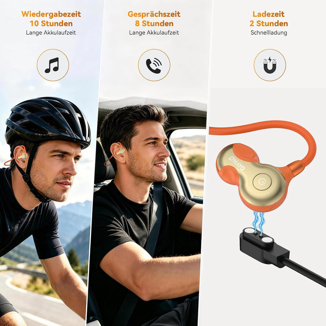 OHAYO Open Ear Kopfhörer Bluetooth, Kopfhörer Joggen, Bluetooth 6.0, Wasserdicht nach IPX7, 10h Lauf