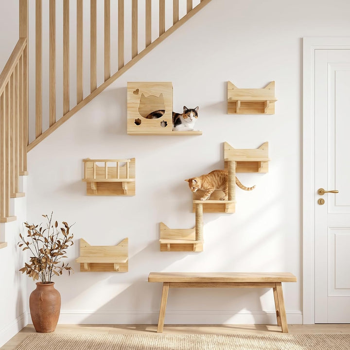 Kletterwand Katzen Set, Katzen Kletterwand Set, Kratzbaum Wand