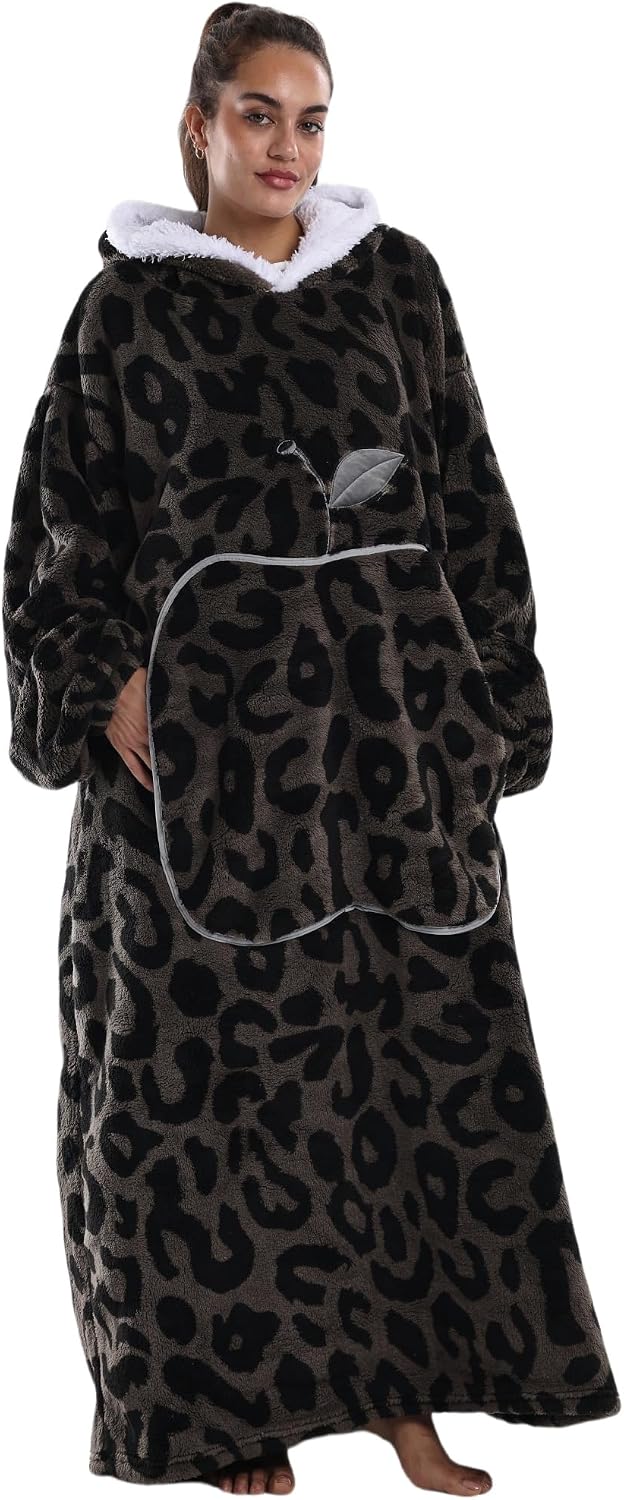 Verlängert Übergrosse Hoodie Decke,Decken Hoodie Damen mit Tasche und Kapuze,Superweiche und Warme K