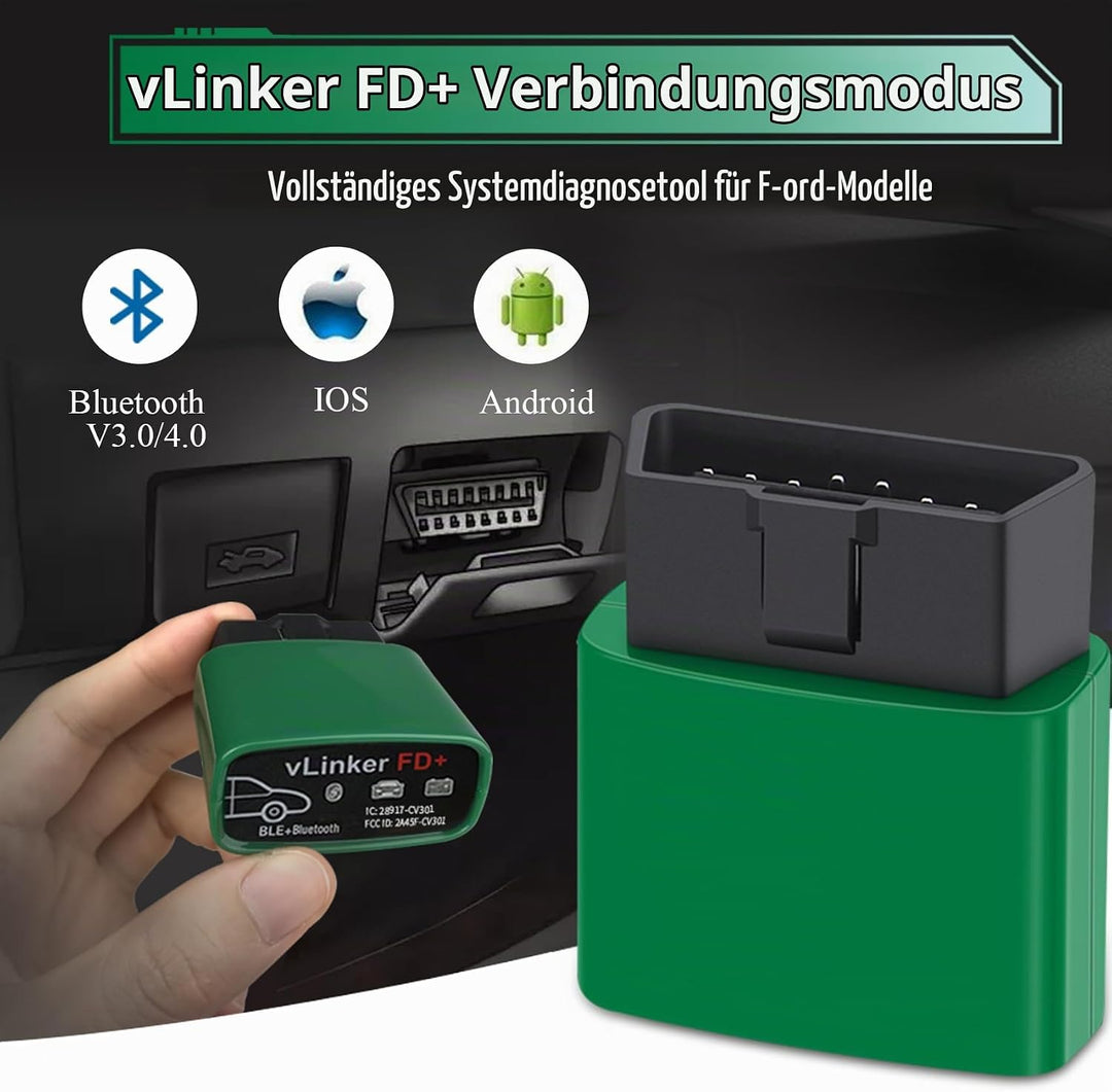 vLinker FD OBD2 Bluetooth Scan Tool, Diagnose Codeleser für iOS, Android und Windows - Made for for-