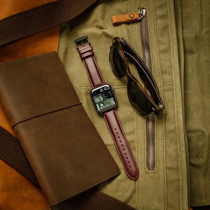 Archer Watch Straps - Uhrenarmbänder aus Hochwertigem Genarbtem Leder für Apple Watch Braun 40/41/42