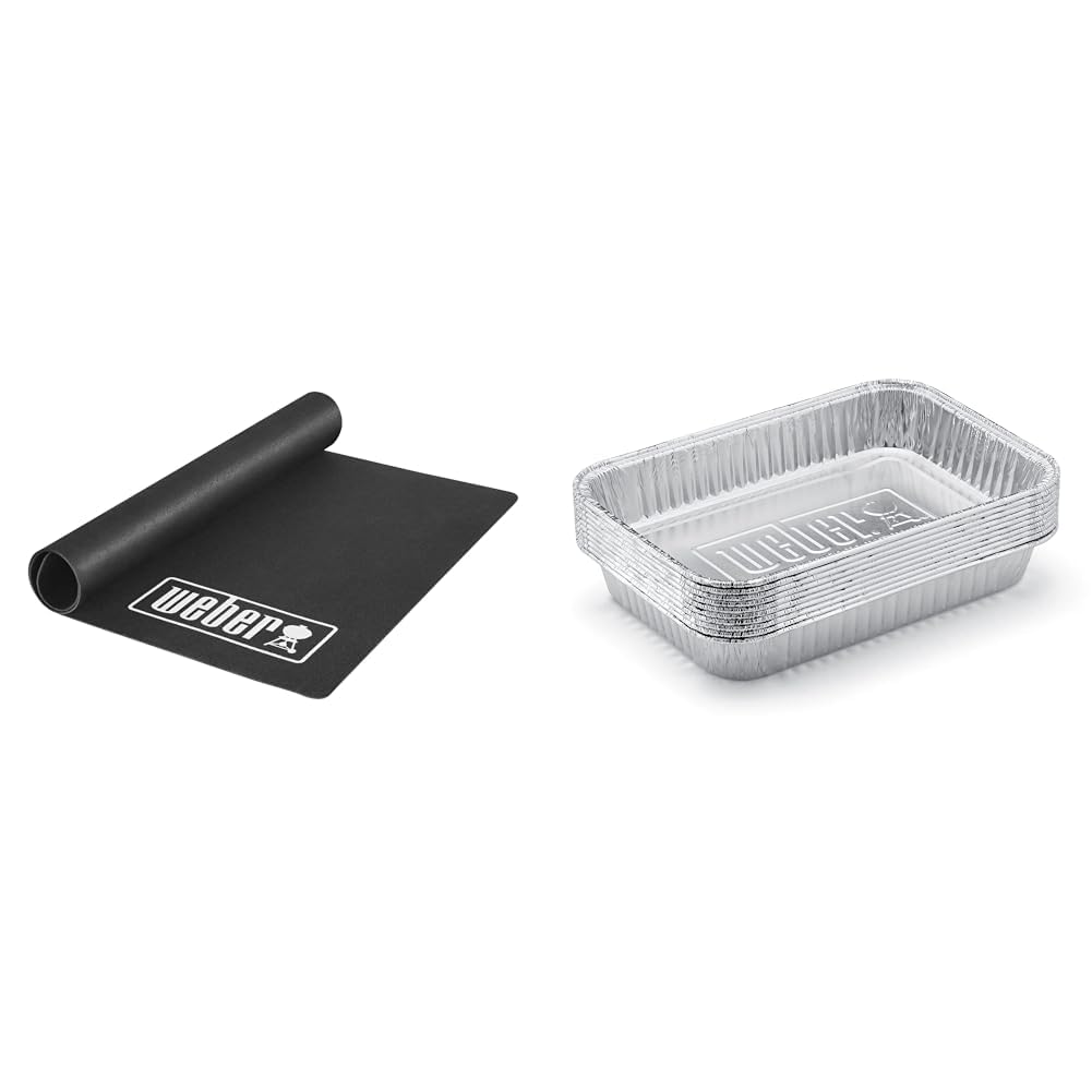 Weber Grillmatte - Gross (180 x 100cm), schützt Terasse/Balkon &amp; 6415 Small 7-1/2-Inch-by-5-inch Alu
