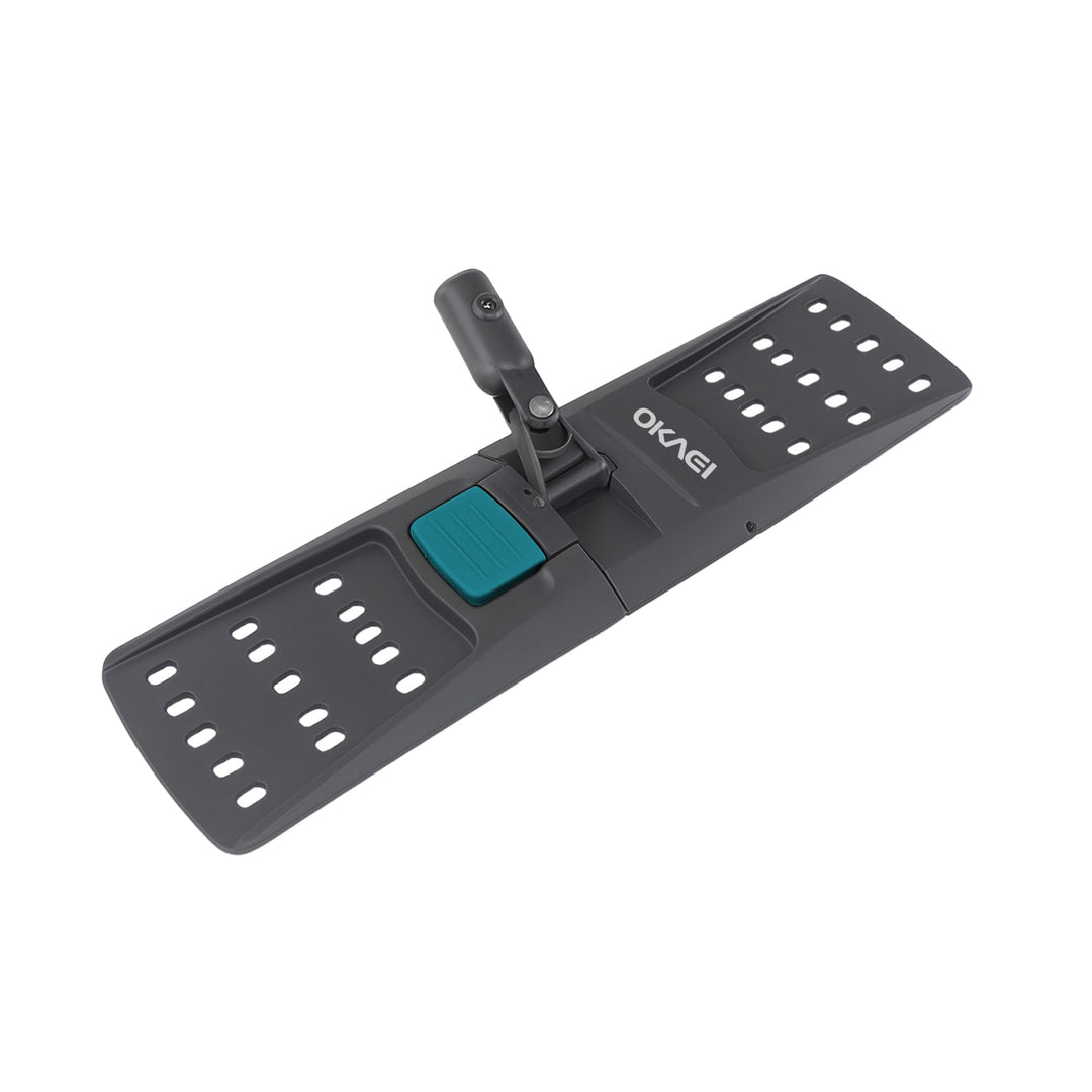 OKAEI Klapphalter für Wischmopps 50 cm – Industrie Mophalter mit 360° Drehkopf &amp; Fussschalter – Bode