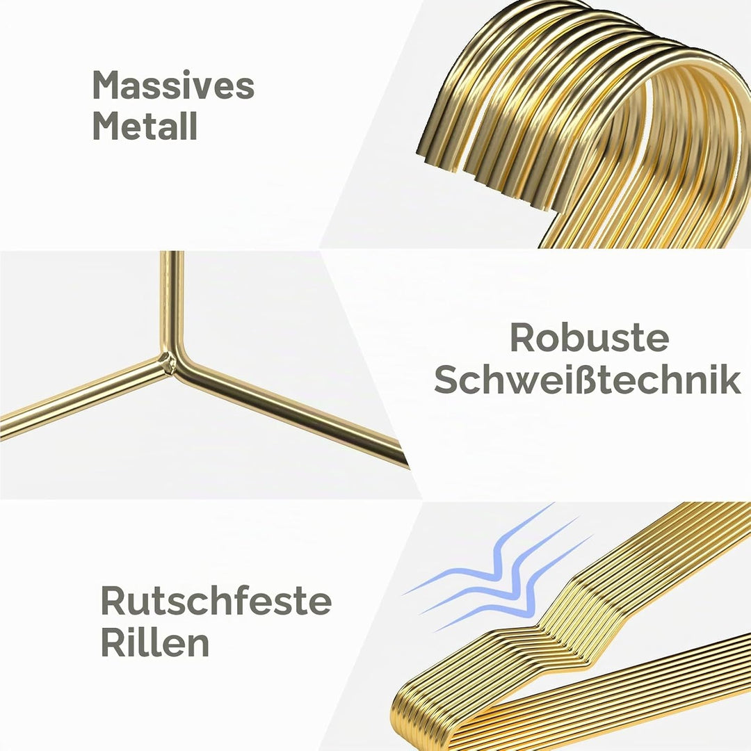 SPECILITE Metall-Kleiderbügel, robust, Starke Draht-Kleiderbügel mit Kerben, platzsparende Kleiderbü