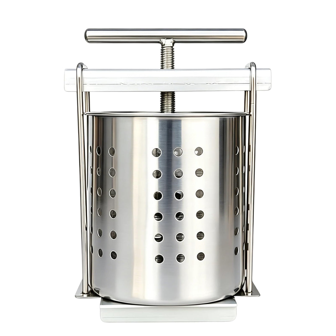 Edelstahl Gemüsepresse Manuell 2,5L – Spindelpresse zum Entwässern von Gemüse, Kohl und Sauerkraut –