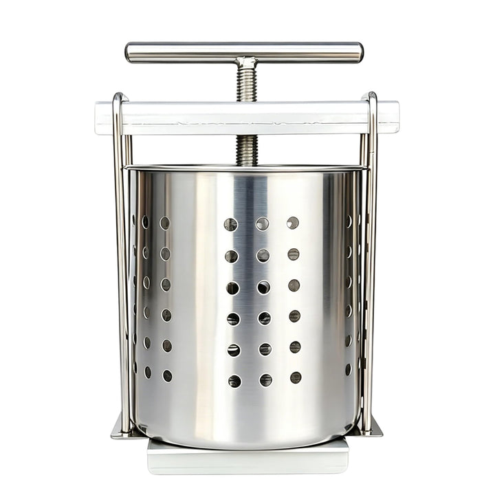 Edelstahl Gemüsepresse Manuell 2,5L – Spindelpresse zum Entwässern von Gemüse, Kohl und Sauerkraut –