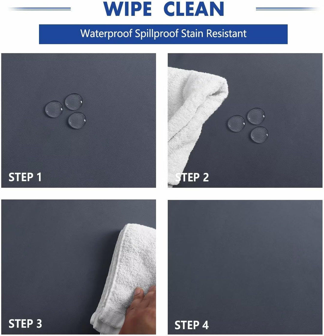 Hiasan Grau Wasserabweisend Tischdecke aus Polyester,Rund140cm,Anti-Falten Tischtuch,geeignet für Kü