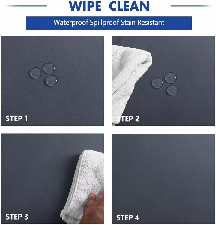 Hiasan Grau Wasserabweisend Tischdecke aus Polyester,Rund140cm,Anti-Falten Tischtuch,geeignet für Kü