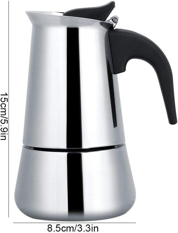 Espressokocher aus Edelstahl, tragbar, ideal für Camping, Reisen 100ml