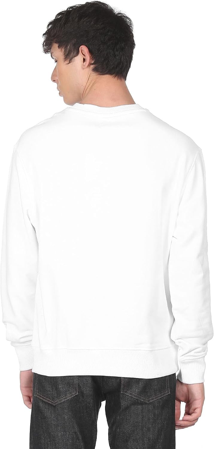 Calvin Klein Jeans Herren Stacked Logo Rundhalsausschnitt Schweres Strickmaterial XL Weiss (Bright W