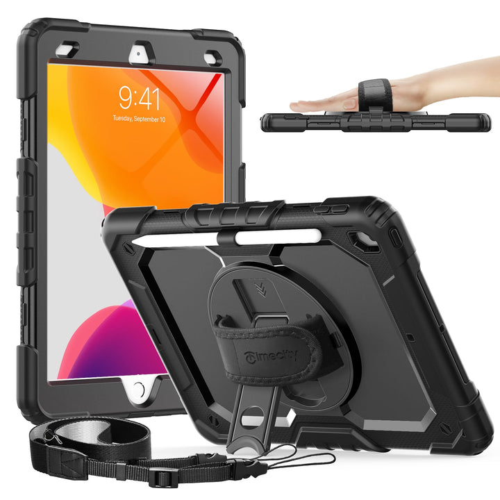 Timecity iPad-Hülle für 25,9 cm (10,2 Zoll) 8./7. Generation, Mit Stifthalter, 360° Drehbarer Stände
