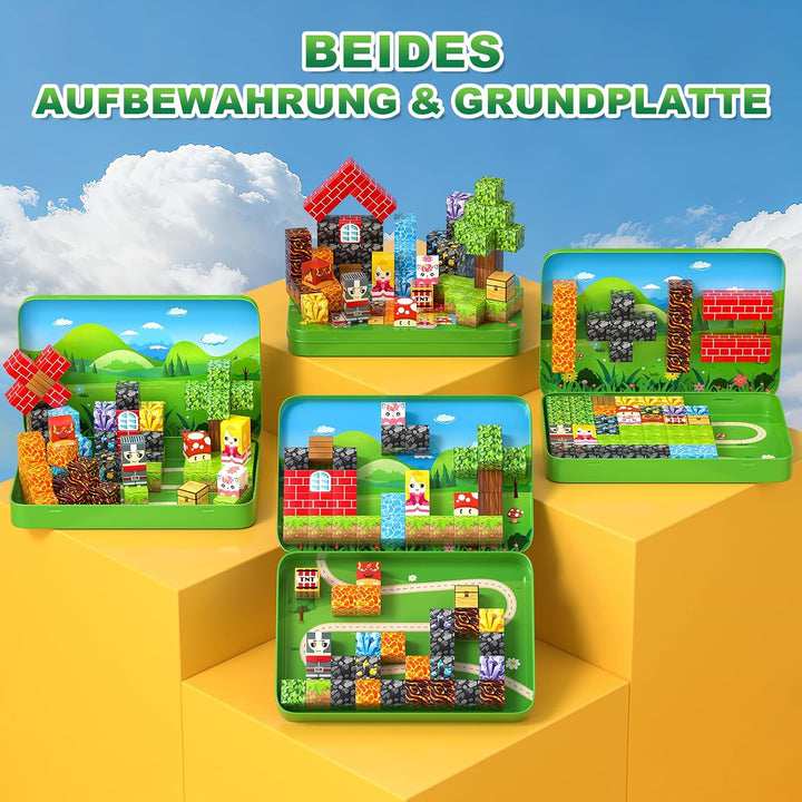Magnetische Bausteine für Kinder ab 3+, 60PCS Reise Magnet Würfel Set
