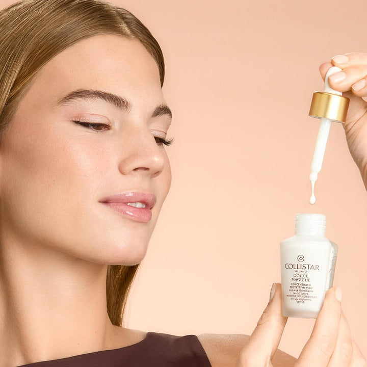 Collistar Gocce Magiche Schützend Spf50, superleichte und flüssige Textur, verleiht dem Teint Ausstr
