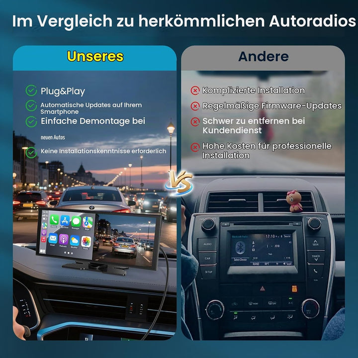 11.5 Zoll Carplay Display Android Auto Display 4K Car Play IPS Touch Screen Schwarz, Schwarz