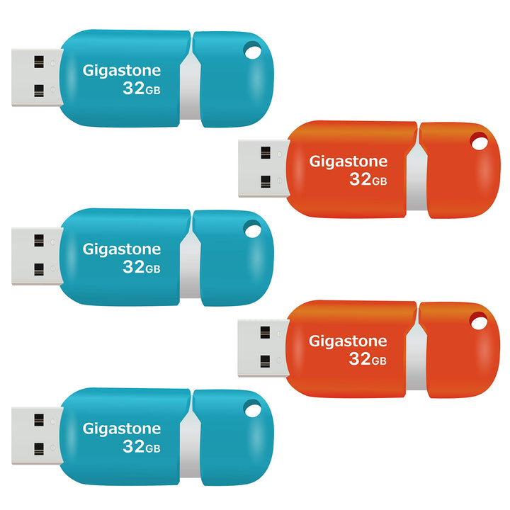 Gigastone V10 32GB 5er-Pack USB 2.0 Flash-Laufwerk, Einziehbare Tasten für MacBook Laptop, Windows M