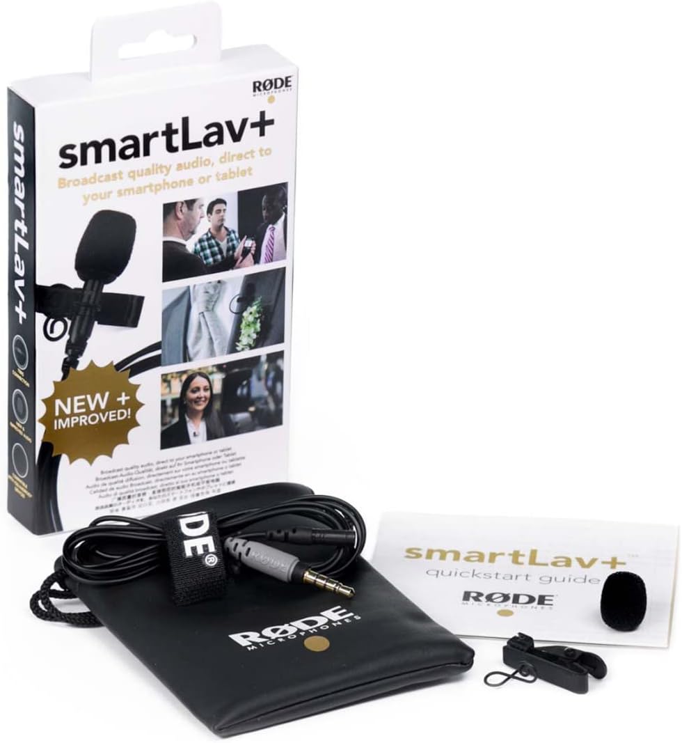 Rode SmartLav+ Lavalier Mikrofon + keepdrum WS05 Fell-Windschutz Weiss