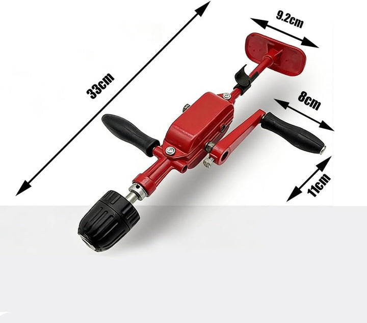 Doppelzahnrad-Handbohrer, Handbohrer, Spannfutter 0,8–10 mm, geeignet für Holz, Kunststoff und weich