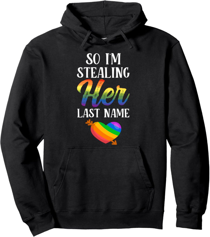 LGBTQ Pride Partnerlook Paar Regenbogen Verlobung Hochzeit Pullover Hoodie
