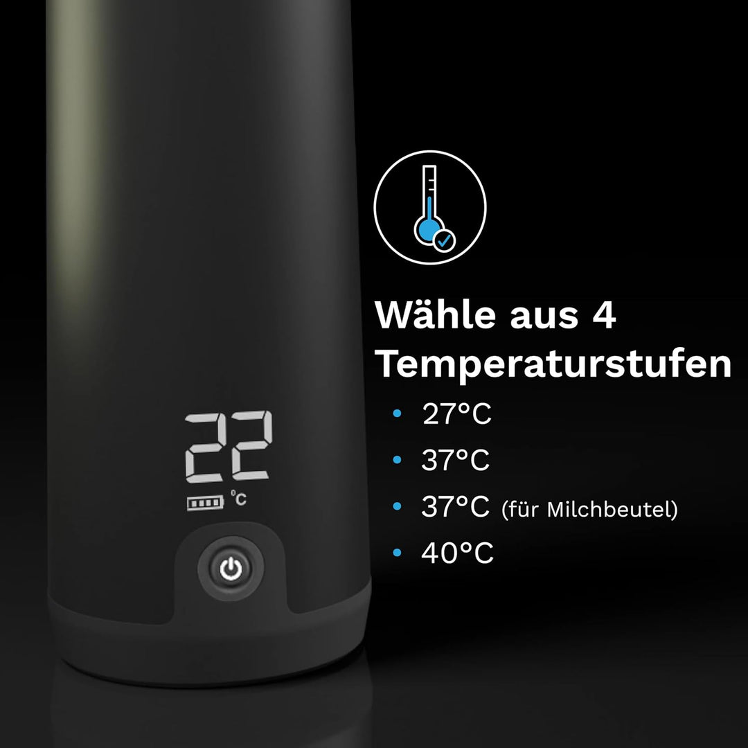 Baby Brezza SuperFast Superschneller tragbarer Muttermilch- und Wasserwärmer für die Reise Schwarz –