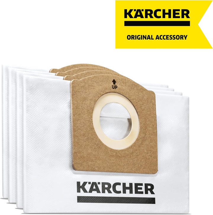 Kärcher Original Vliesfilterbeutel, 4 Stück, WD 1 Compact Battery, Weiss