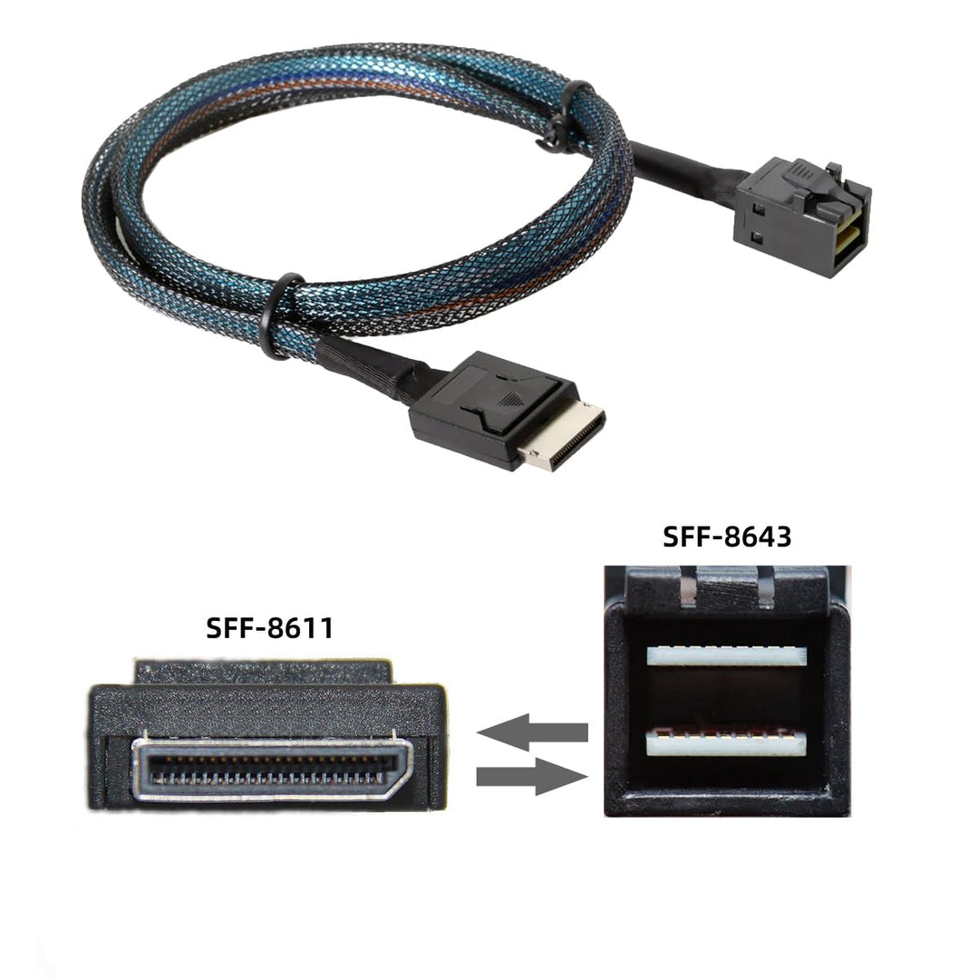 OCuLink PCIe 4.0 PCI-Express SFF-8611 4i auf SFF-8643 Datenkabel für externe Grafikkarten (eGPU/SSD)