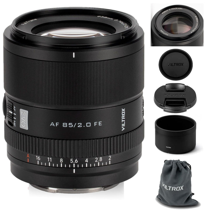 VILTROX 85mm F2.0 EVO FE Vollformatobjektiv für Sony E, STM Autofokus Mittelteleobjektiv mit Festbre